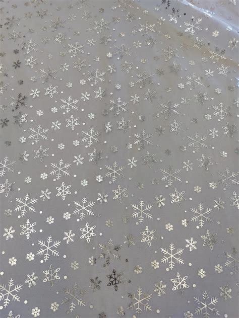 White Metallic Snowflake Organza Fabric 